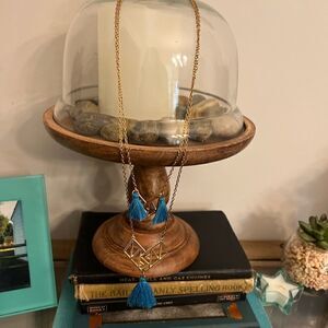 Women’s EUC Boho Layered tassel geometric necklace.